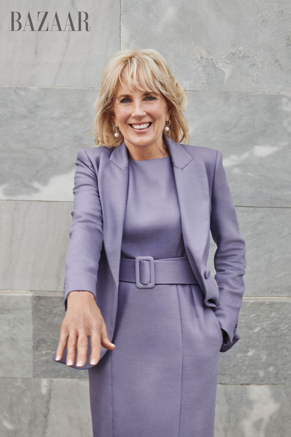 First Lady Dr. Jill Biden wearing our Chloe Damier Print dress from our  Fall-Winter 2023 collection while hosting the Back to School Safe