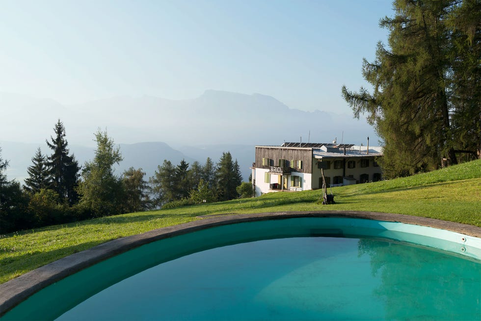 a view from ﻿the pool at briol in italy