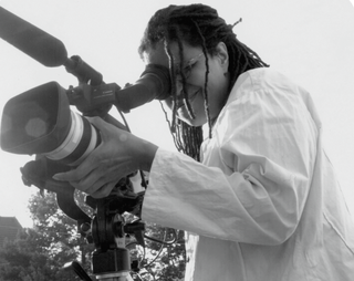 linda goode bryant, on set, flag wars documentary, 2003, produced with filmmaker, laura poitras