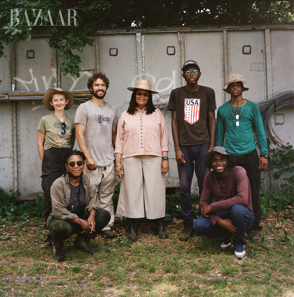 linda goode bryant and urban farmers at the project eats farm on randall's island