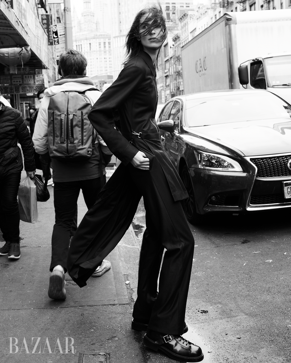 jumpsuit\, fendi boots\, ferragamo stepping out statement outerwear, easy tailoring, and sumptuous layers