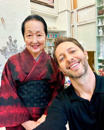 the author with setsuko in her studio at the astier de villatte workshop in paris