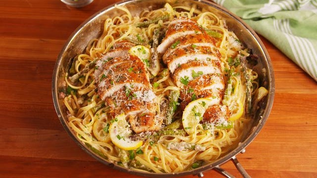 lemon asparagus chicken pasta