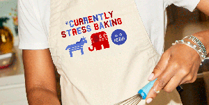 currently stress baking apron