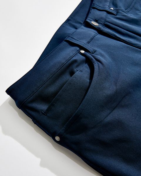classic five pocket styling means a coin pocket at the right hip, naturally