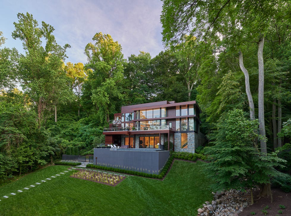 a house surrounded by trees