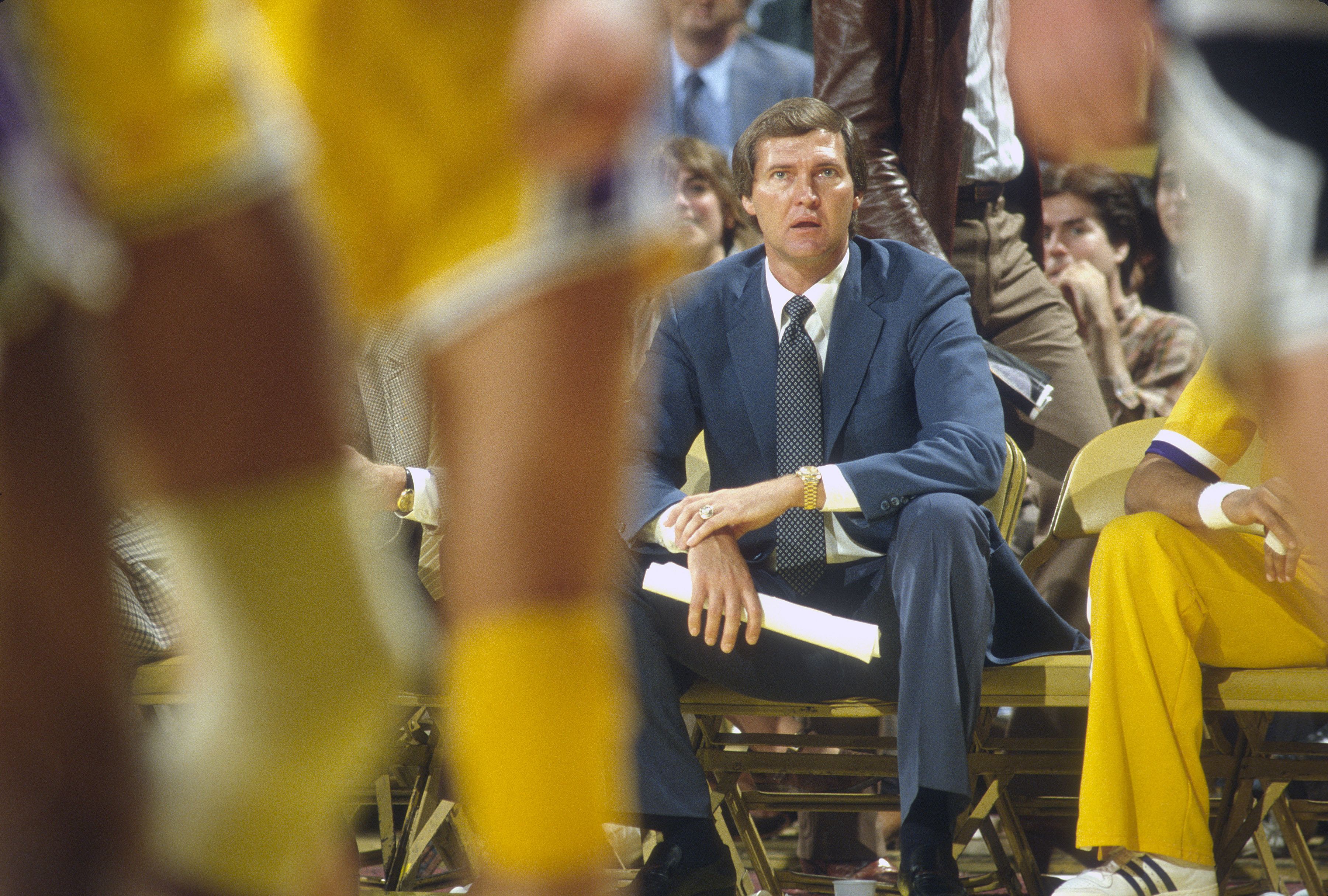 Jerry West Reacts To Winning Time HBO Portrayal   Head Coach Jerry West Of The Los Angeles Lakers Looks On News Photo 1650473974 