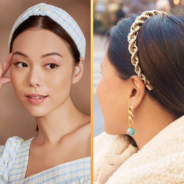 chain print denim padded headband casual cotton hairband for women
