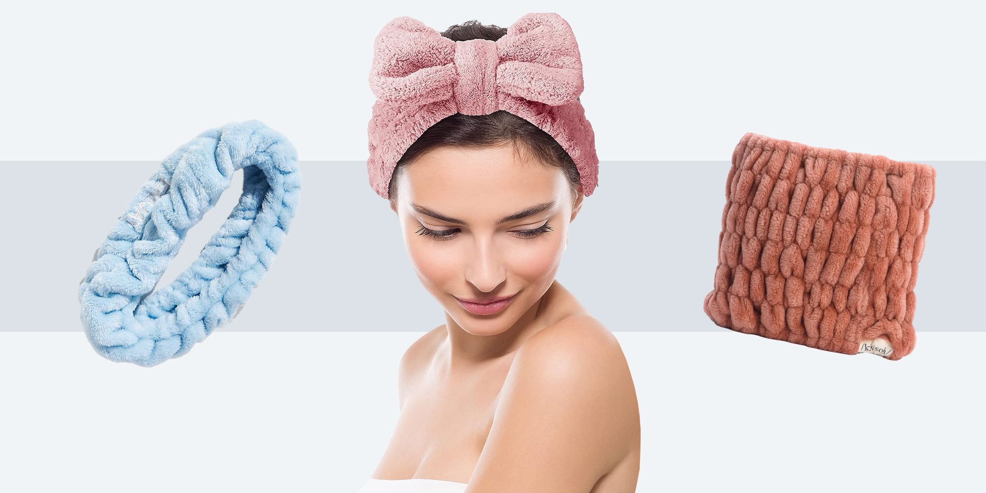 Makeup Headband, 6 Pcs Microfiber Soft Fuzzy Spa Headband for Washing Face,  Cosmetic Facial Shower Head Wraps, Cute Colorful Bow Hair Band for Women