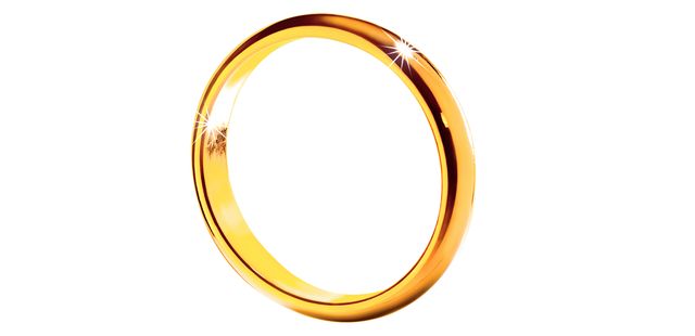 Yellow, Bangle, Jewellery, Fashion accessory, Wedding ring, Ring, Wedding ceremony supply, Oval, Circle, Metal, 