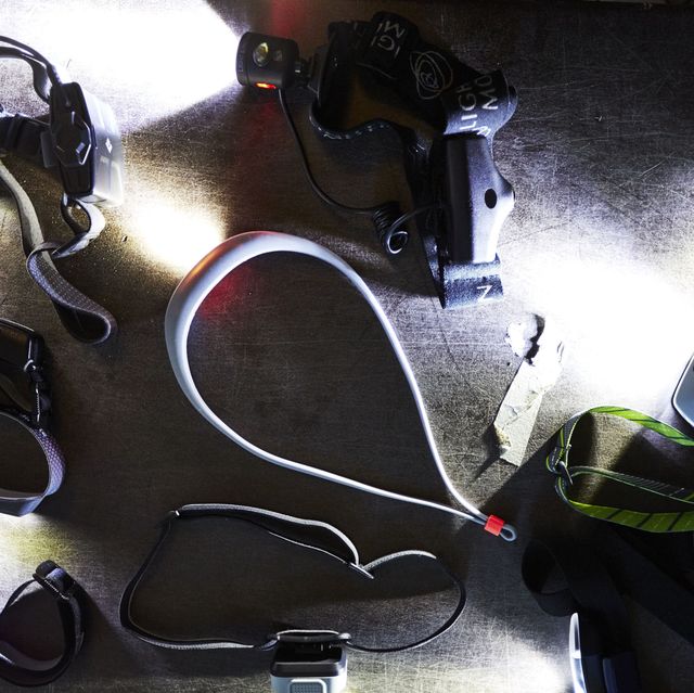 headlamps on the ground