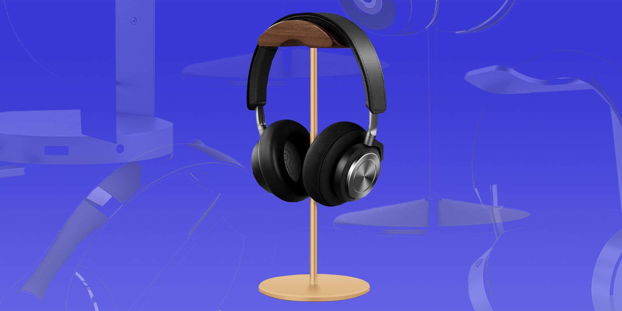 Wooden Headphone Stand, handmade, Headphone Holder, Desk Headphone Hanger