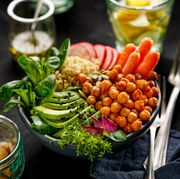 Health salad, Buddha bowl of mixed vegetables