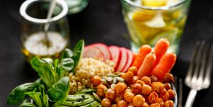 Health salad, Buddha bowl of mixed vegetables