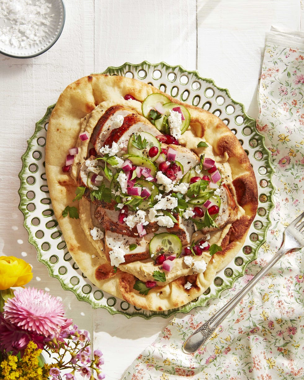 spiced chicken flatbreads