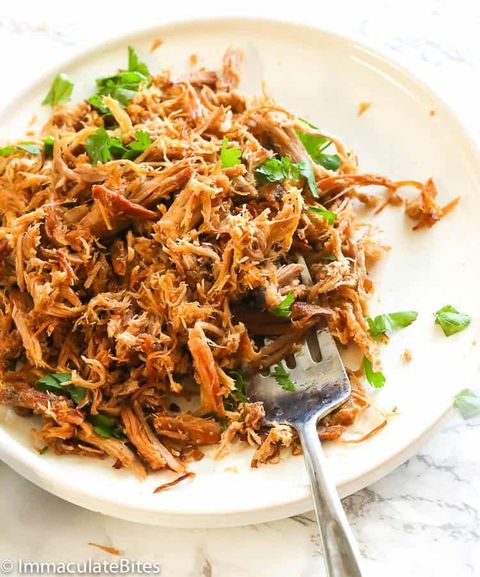 slow cooker carnitas with fork