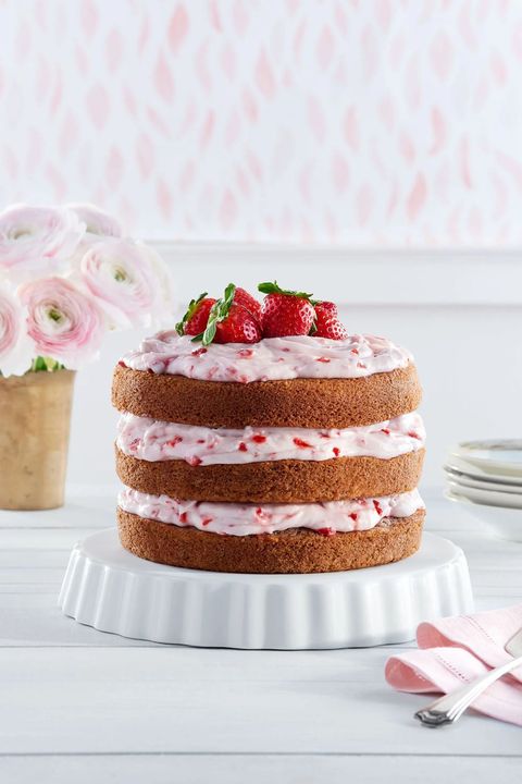 strawberry limeade cake with strawberry cream cheese frosting