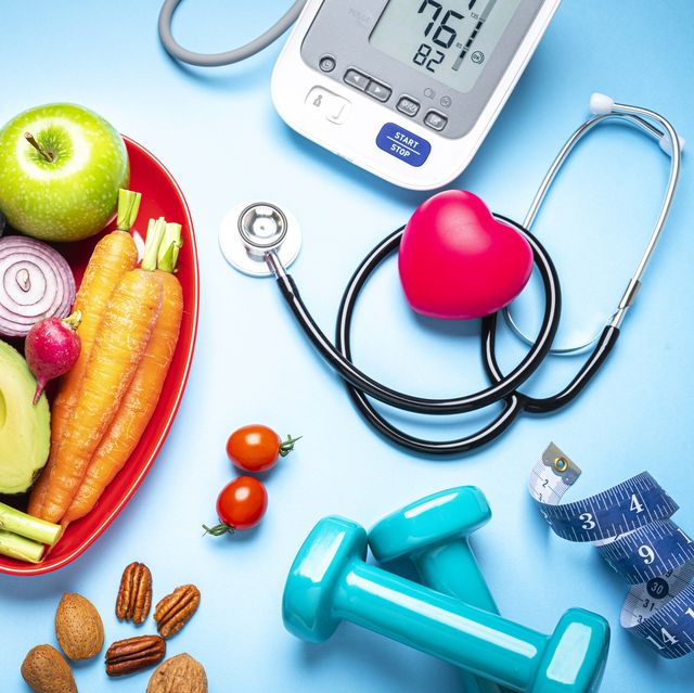 healthy eating, exercising, weight and blood pressure control