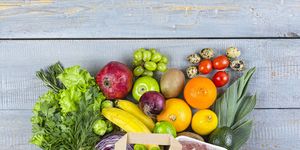 healthy, food, grocery, background, basket, bag, vegetables, fish, balanced, purchase,