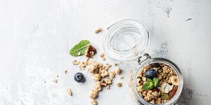 healthy food homemade granola with nuts mix