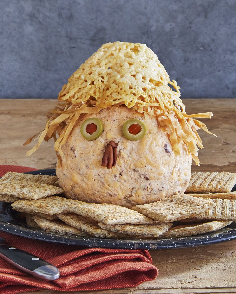 halloween scarecrow cheese ball