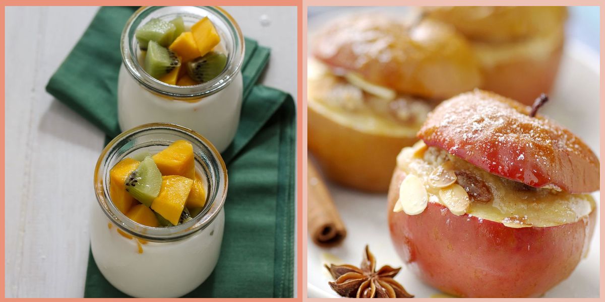 yogurt with fruit and cinnamon apples