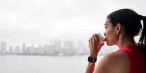 Healthy Lifestyle Young Woman Running in New York City