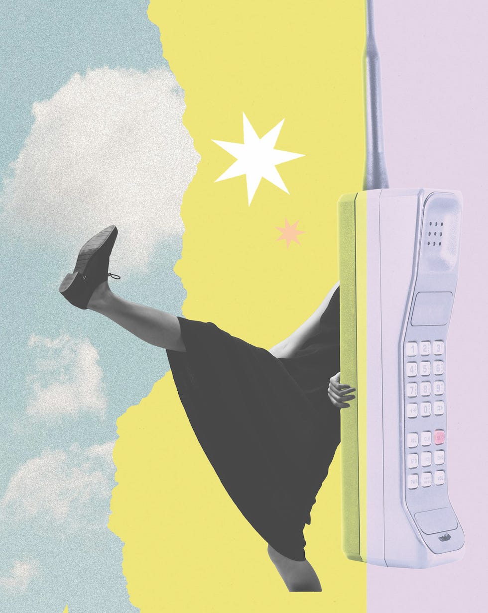 woman breaking free from phone use