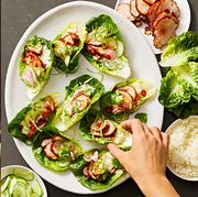 best healthy lunch ideas , chicken pesto sandwich and lettuce wraps