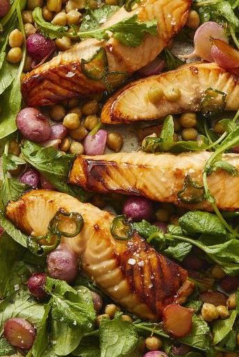 healthy lunch ideas hot honey roasted salmon and radishes