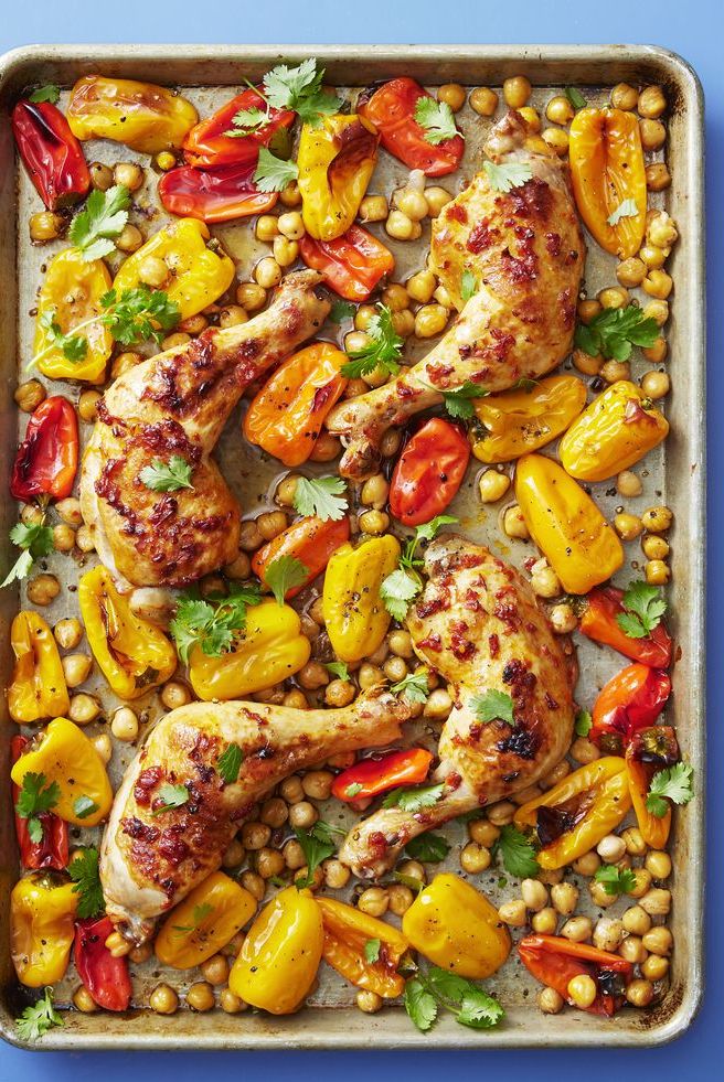 healthy lunch ideas sheet pan chickpea chicken
