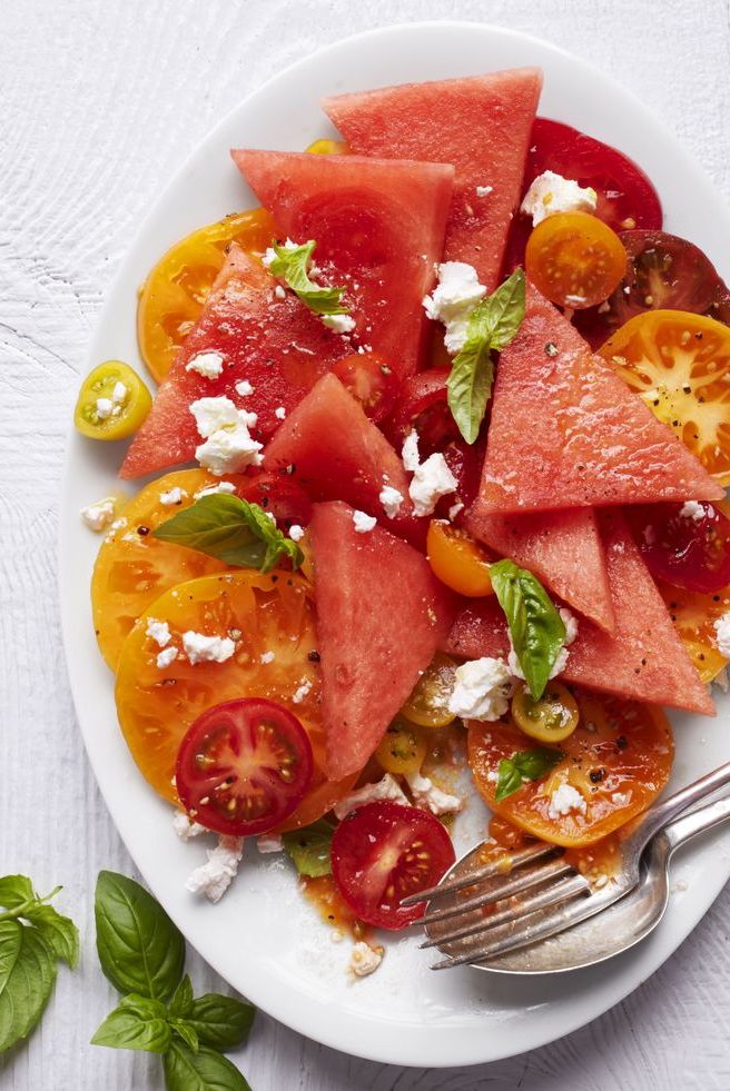healthy lunch ideas tomato watermelon salad