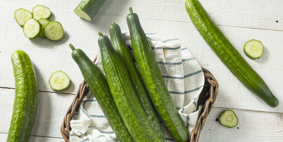 healthy organic green english cucumbers
