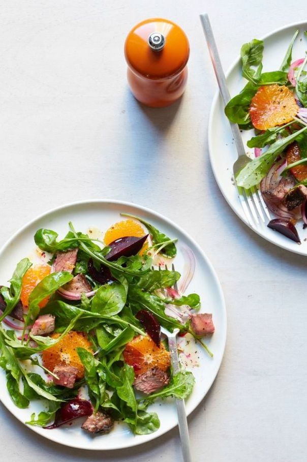 healthy salads beet tangerine steak salad