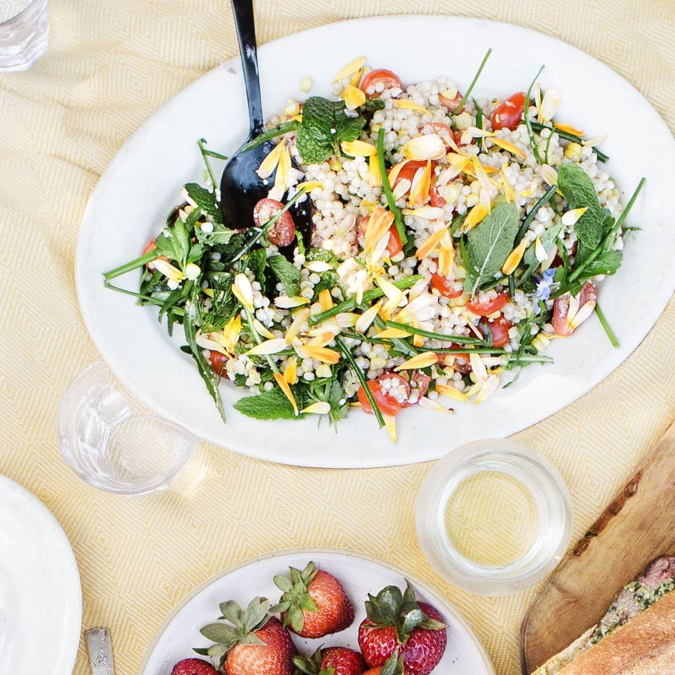 healthy spring dinner recipes healthy salads fresh corn tomato herb and israeli couscous salad