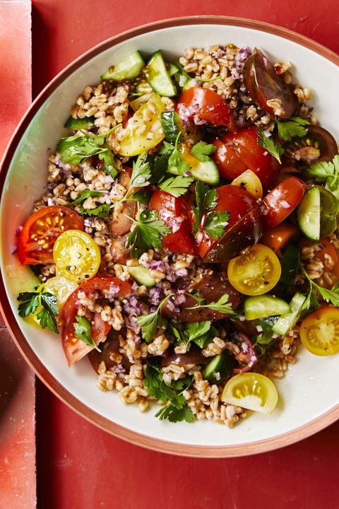 romantic dinner- tomato and cucumber farro salad romantic dinner tomato and cucumber farro salad