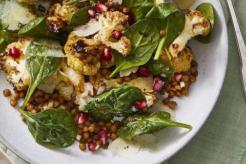 healthy-salads-warm-roasted-cauliflower-spinach-salad healthy salads warm roasted cauliflower spinach salad