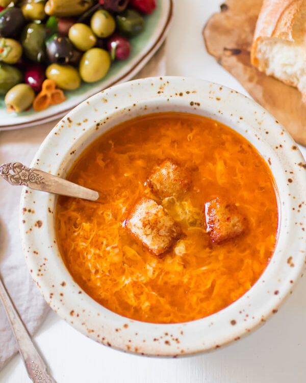 healthy soup recipes  spanish garlic soup