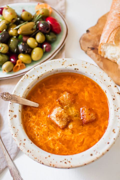 healthy soup recipes  spanish garlic soup