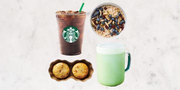 a selection of food and beverages from starbucks