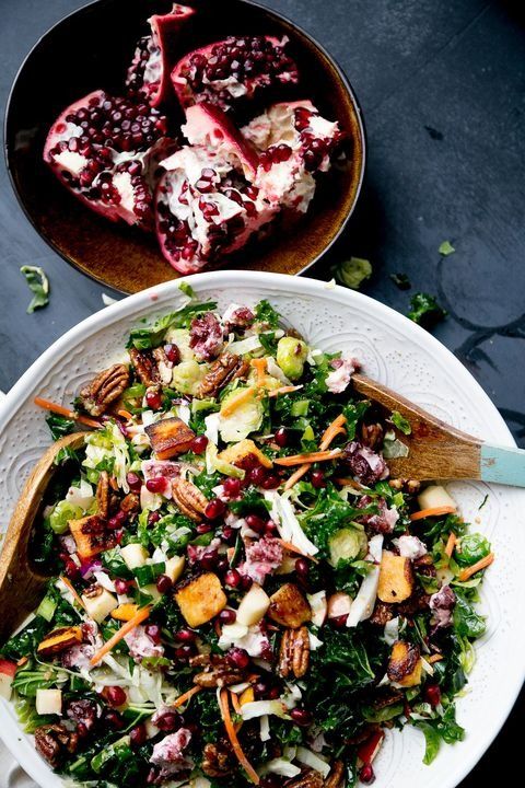 ultimate winter salad with salad spoons
