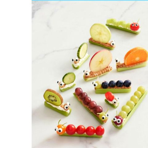 healthy valentine's day treats celery snails and caterpillars