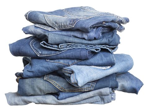 heap of jeans before laundry
