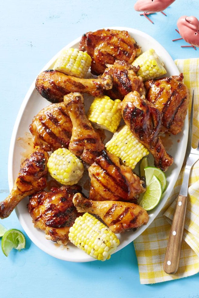 heart healthy recipes platter of apricot glazed chicken and corn