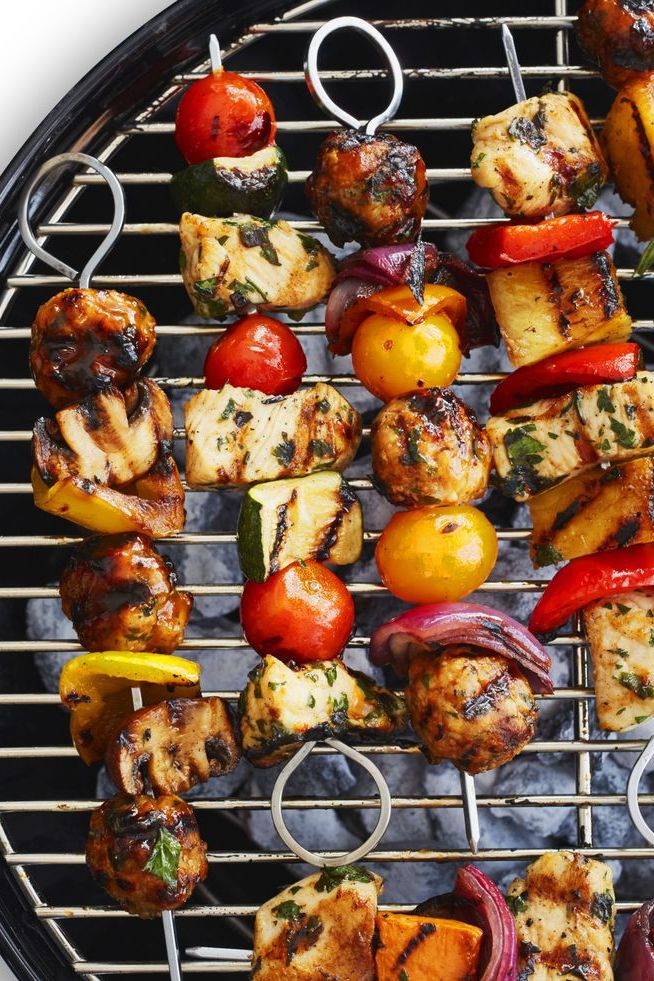 heart healthy recipes chicken kebabs on a grill