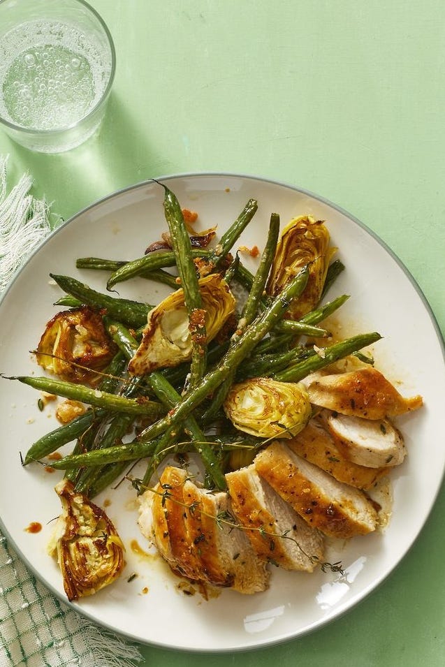heart healthy recipes lemon thyme chicken with green beans and artichokes