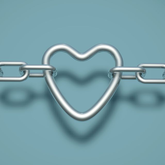 a heart linked in a chain