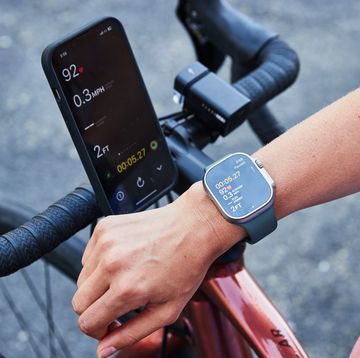calculate max heart rate mallory creveling wearing the new apple watch which is connected to her phone before a bike ride