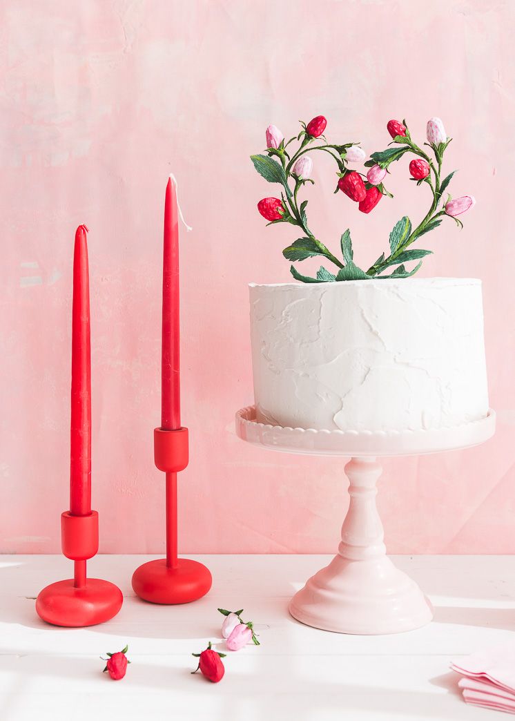 heart shaped cake topper bridal shower idea