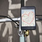 Heart shaped cycle route a device on a bicycle